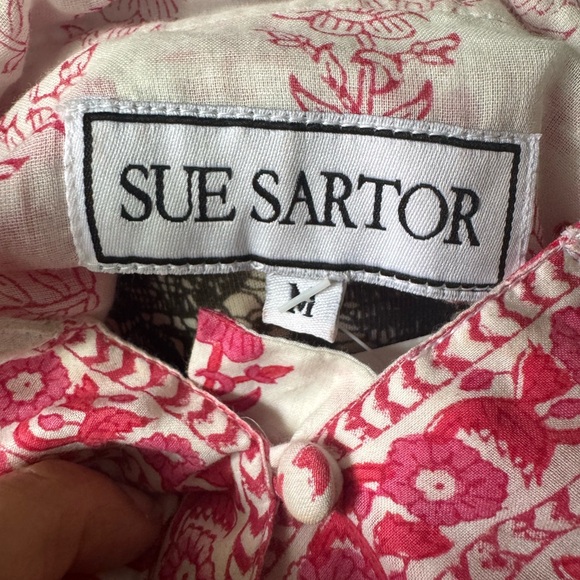 Sue Sartor Tiered Maxi Dress with Waist Tie Medium - Picture 5 of 9